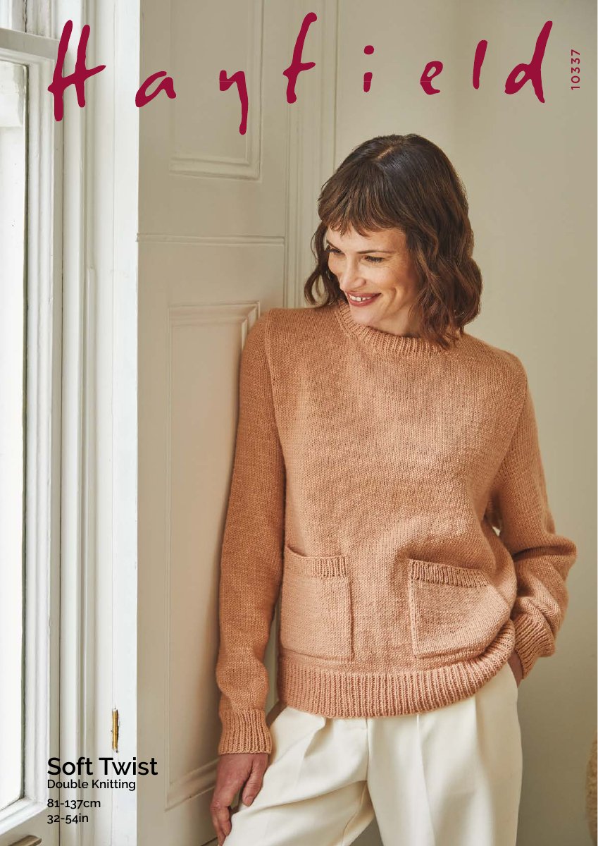 Hayfield 10337 Sweater in Soft Twist DK pattern cover
