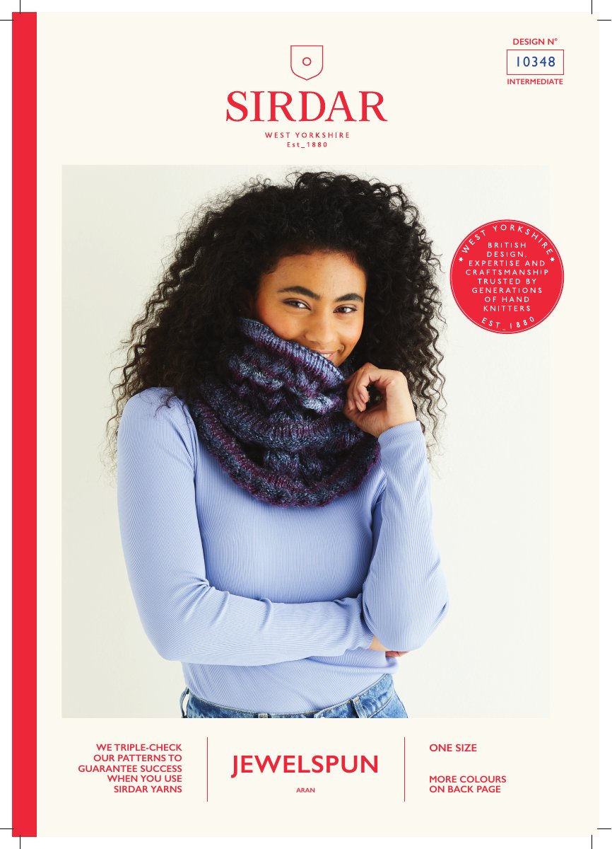 Sirdar 10348 Pattern in Jewelspun Aran pattern cover