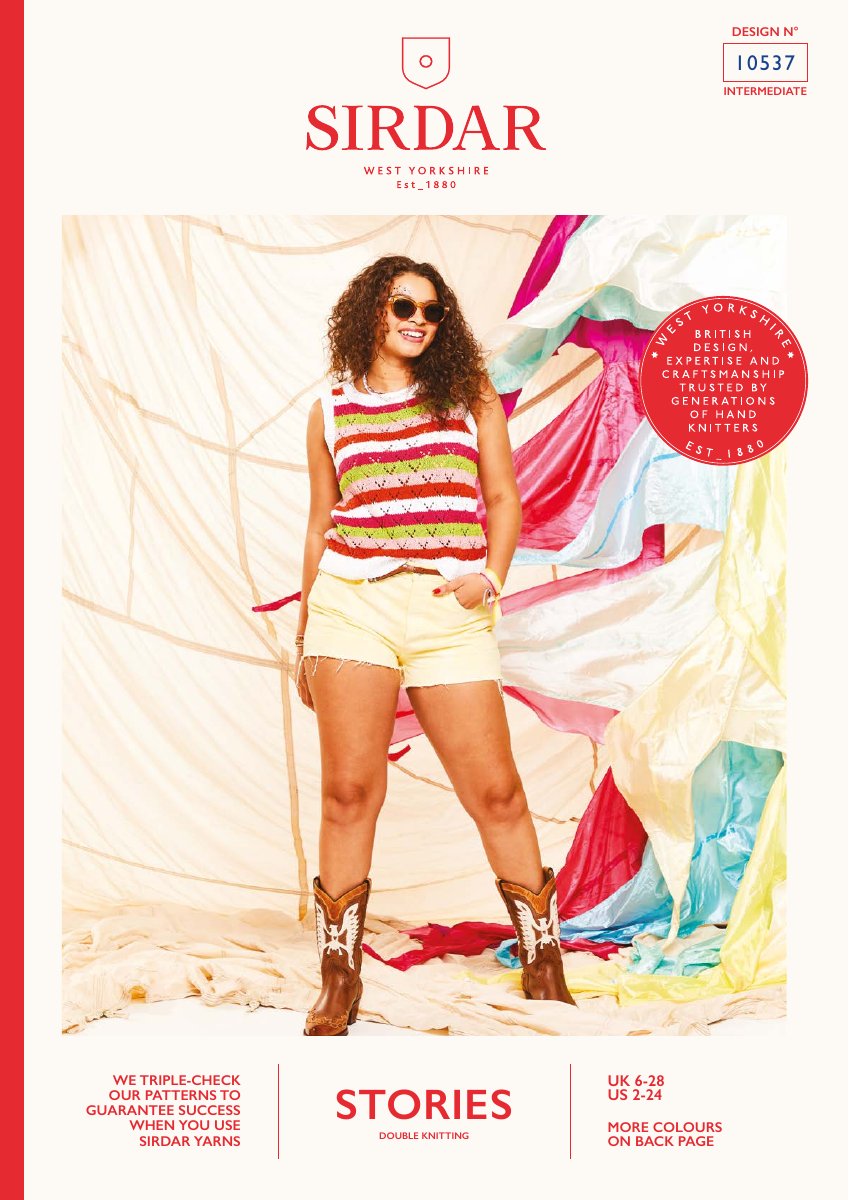 Sirdar 10537 Top in Stories DK pattern cover