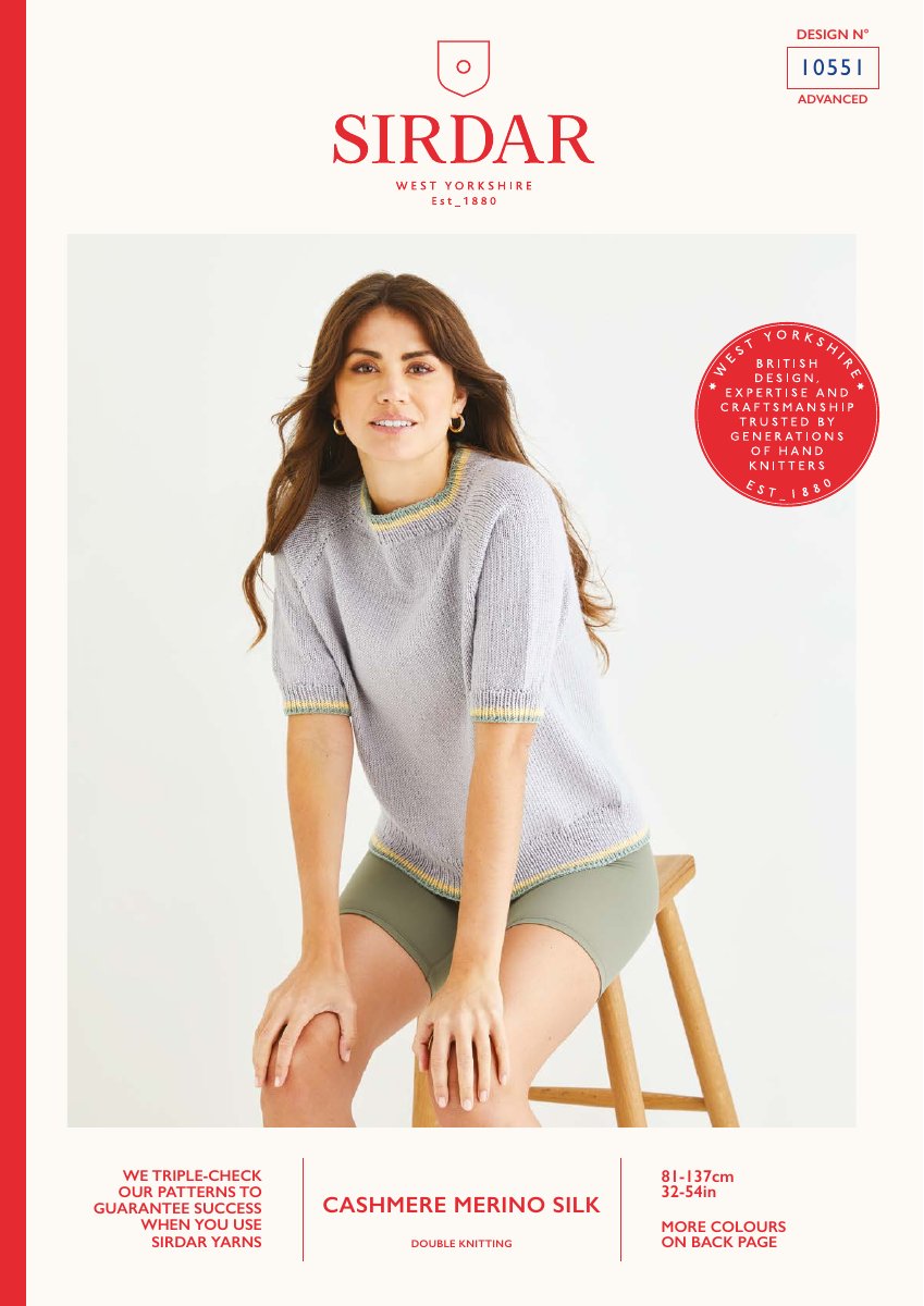 Sirdar 10551 Sweater in P pattern cover