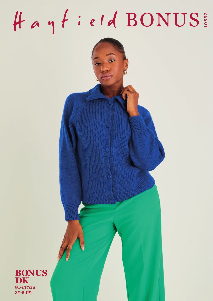 Hayfield 10592 Cardigan in Bonus DK pattern cover