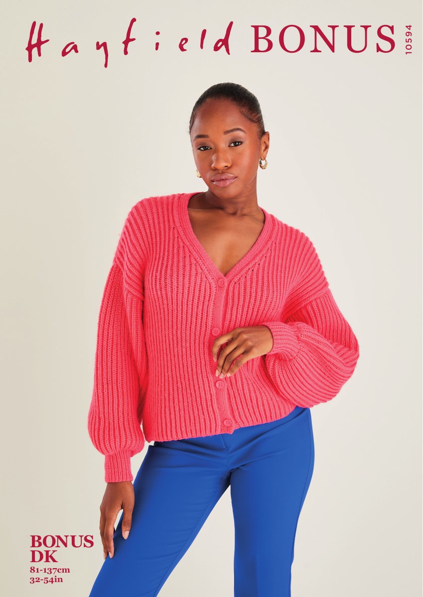 Hayfield 10594 Cardigan in Bonus DK pattern cover