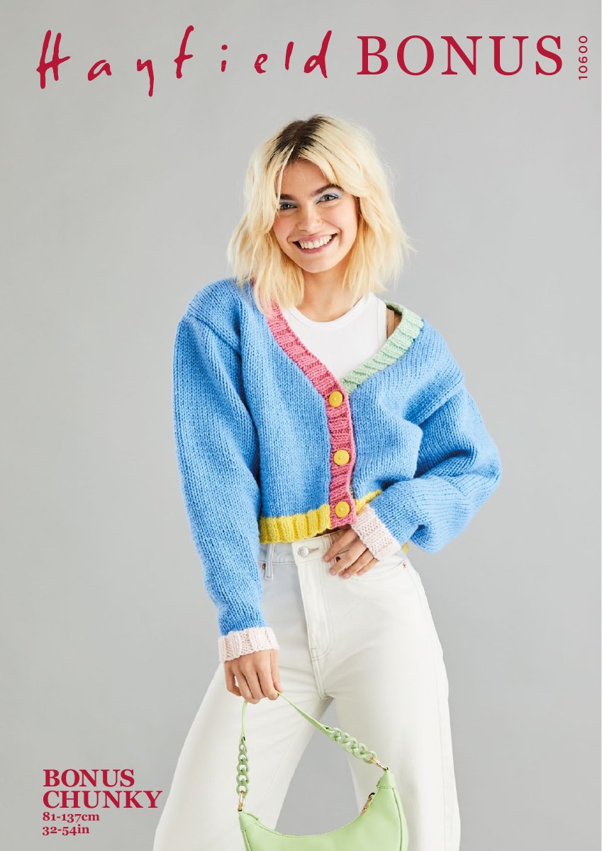 Hayfield 10600 Cardigan in Bonus Chunky pattern cover