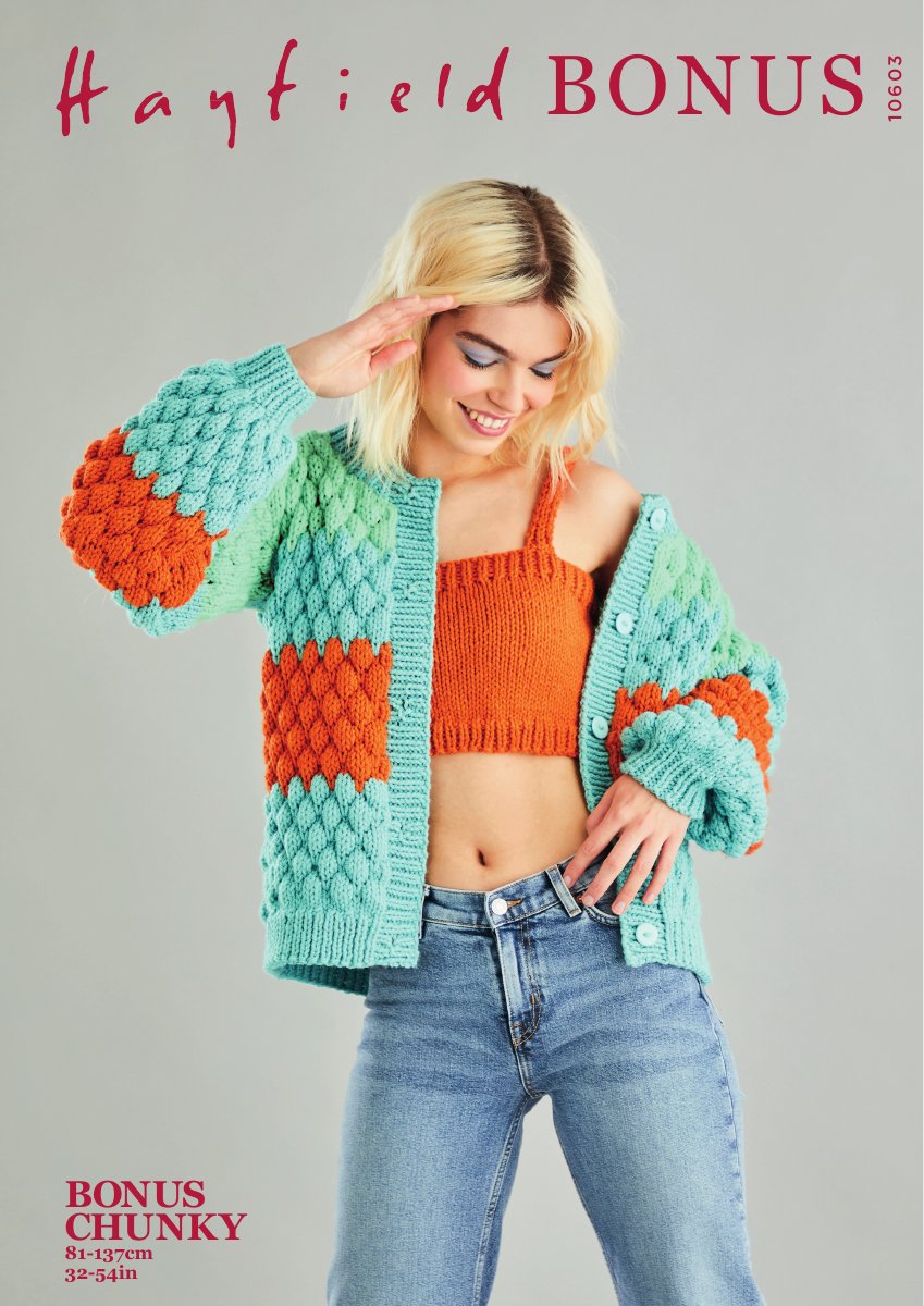 Hayfield 10603 Cardigan and Bralette in Bonus Chunky pattern cover