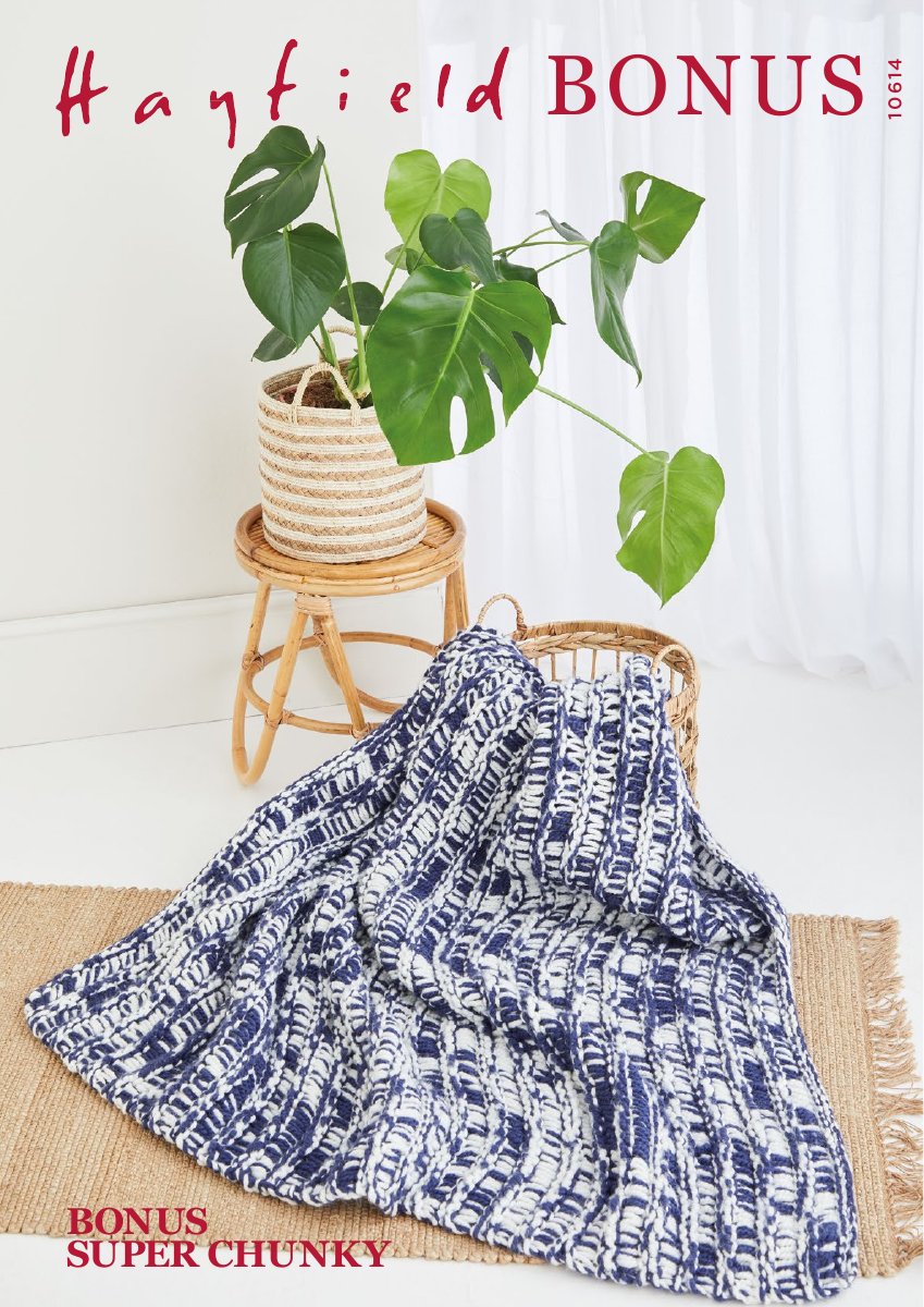 Hayfield 10614 Blanket in Bonus Super Chunky pattern cover