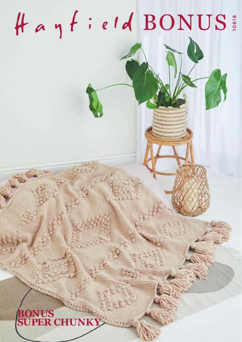 Hayfield 10618 Blanket in Bonus Super Chunky pattern cover