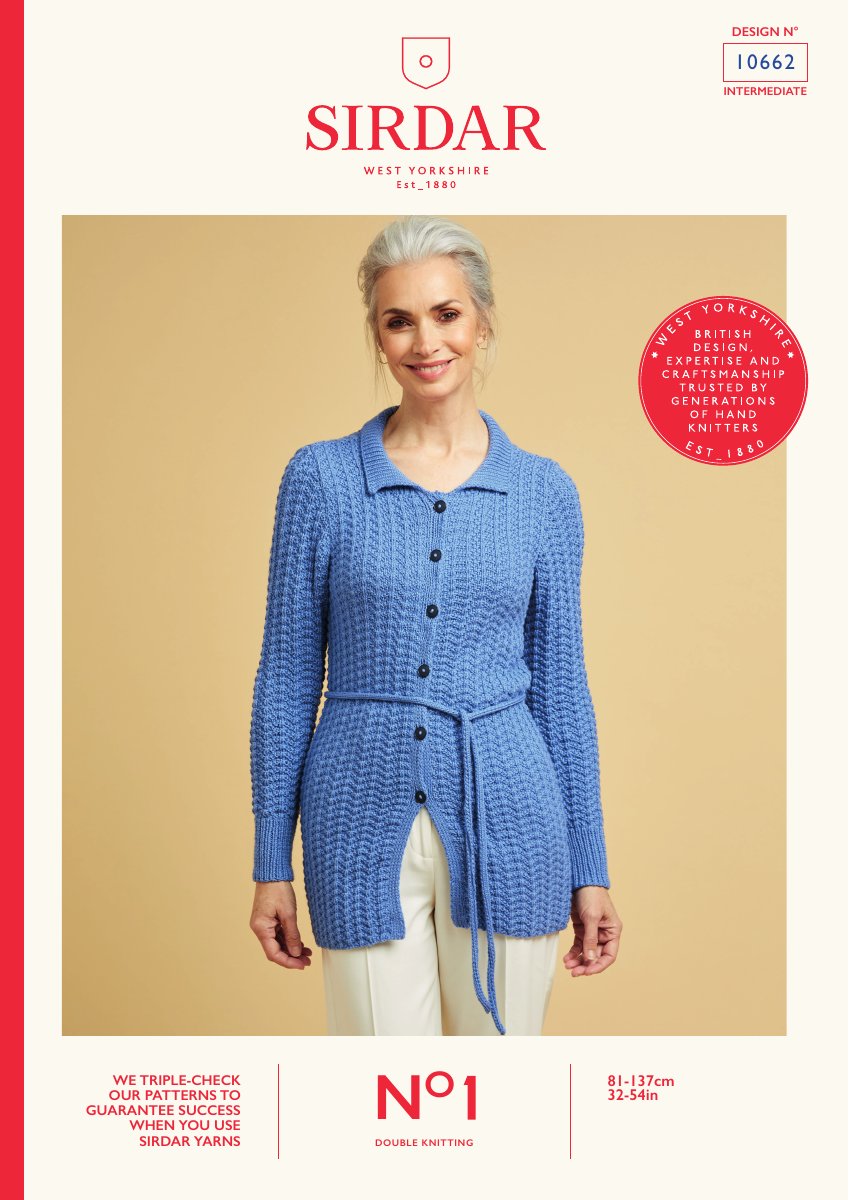 Sirdar 10662 Cardigan in No.1 DK pattern cover