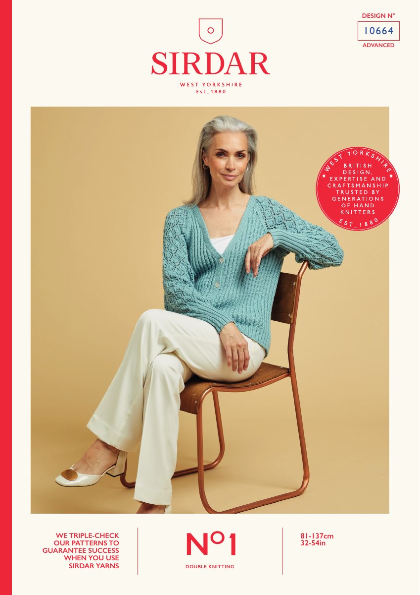 Sirdar 10664 Cardigan in No.1 DK pattern cover