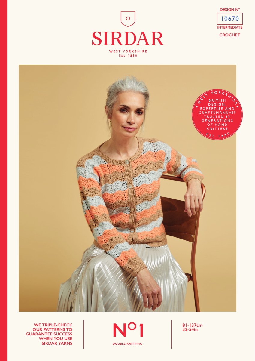 Sirdar 10670 Cardigan in No.1 DK pattern cover