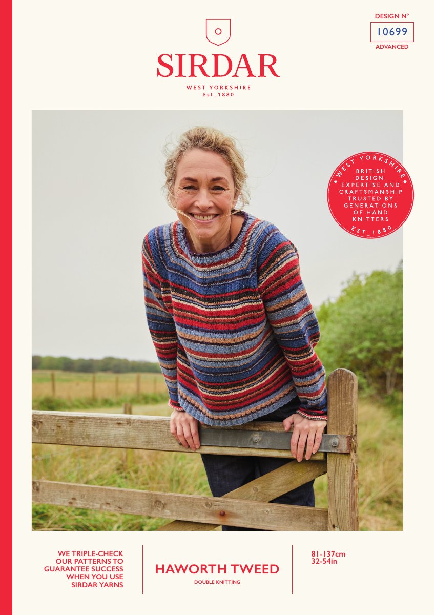 Sirdar 10699 Sweater in Haworth Tweed DK pattern cover