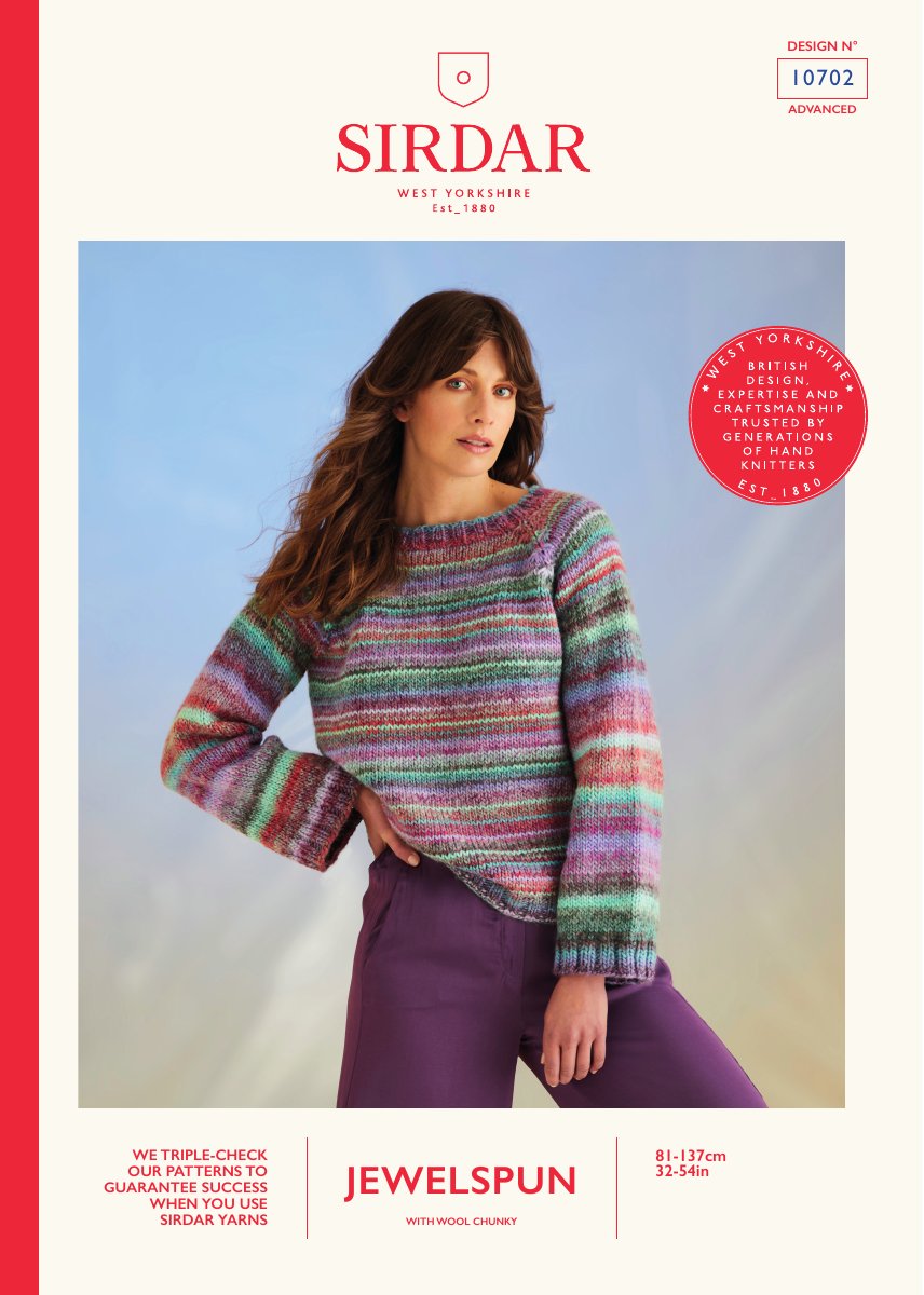 Sirdar 10702 Sweater in Jewelspun With Wool Chunky pattern cover