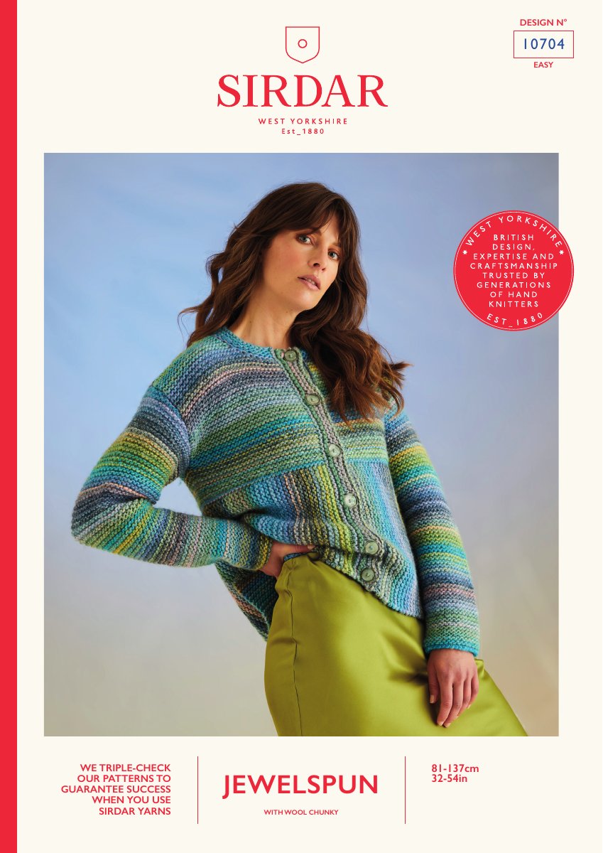 Sirdar 10704 Cardigan in Jewelspun With Wool Chunky pattern cover