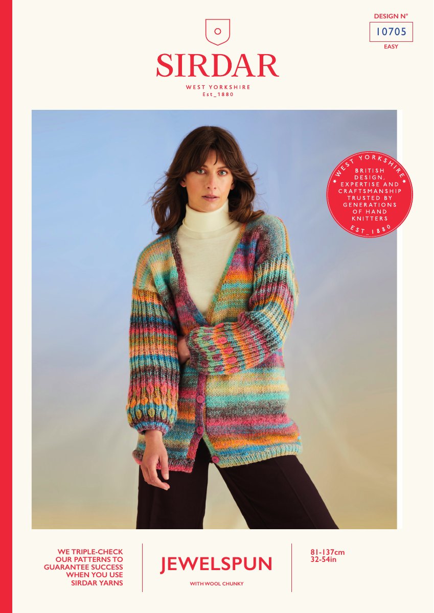 Sirdar 10705 Cardigan in Jewelspun With Wool Chunky pattern cover