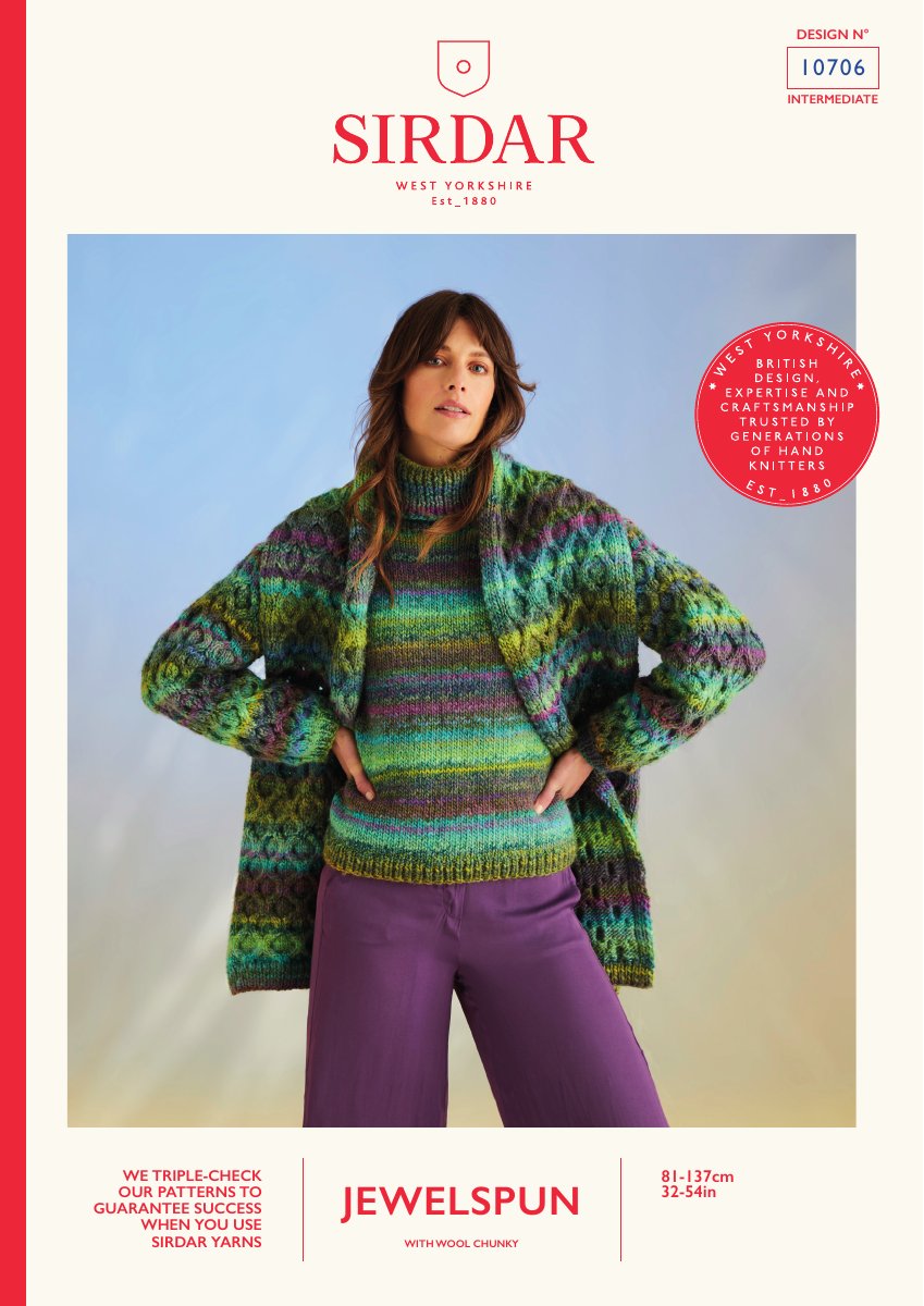 Sirdar 10706 Sweater in Jewelspun With Wool Chunky pattern cover