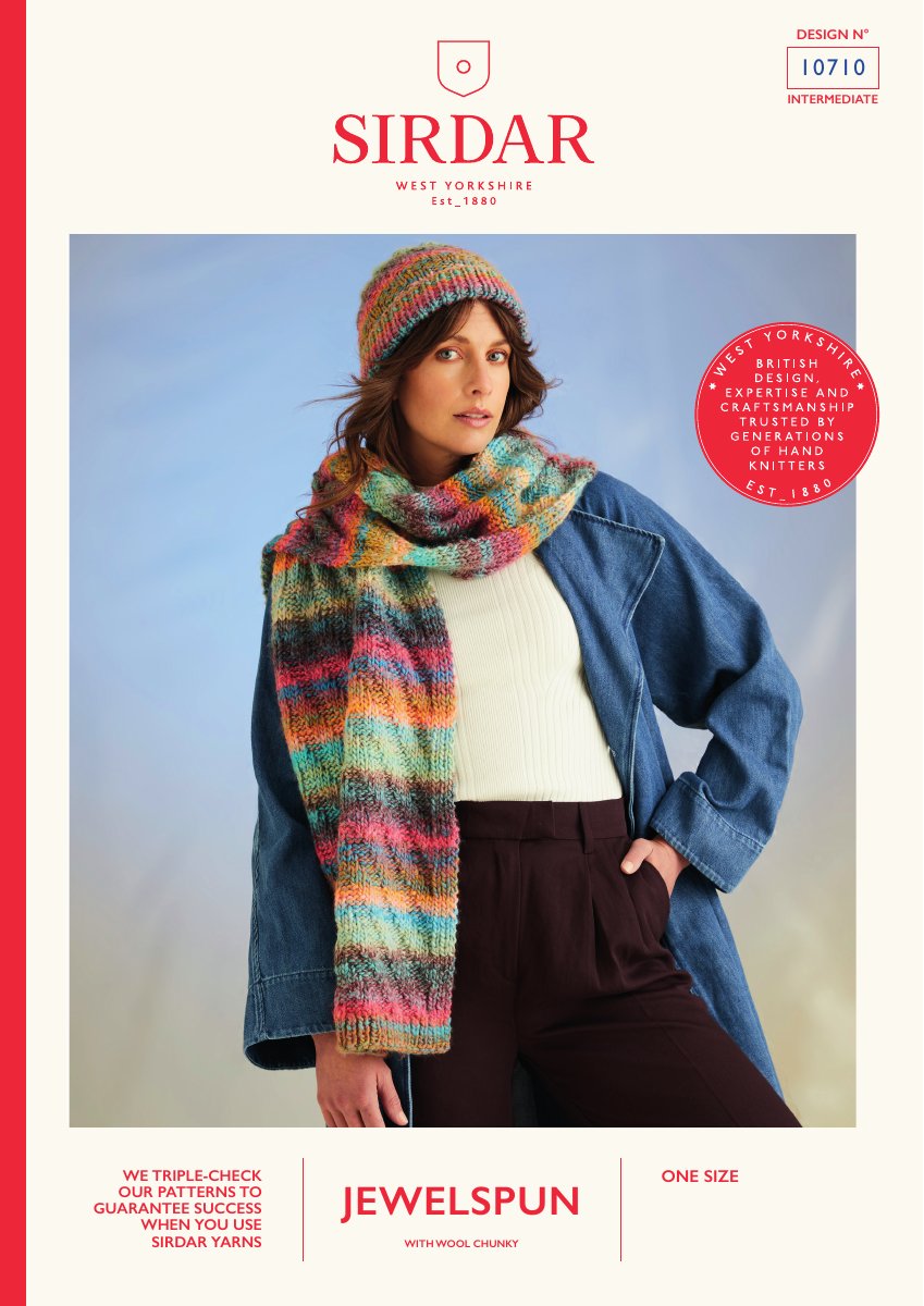 Sirdar 10710 Scarf in Jewelspun With Wool Chunky pattern cover