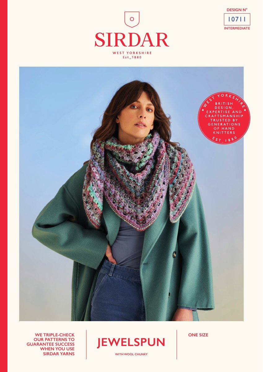 Sirdar 10711 Shawl in Jewelspun With Wool Chunky pattern cover