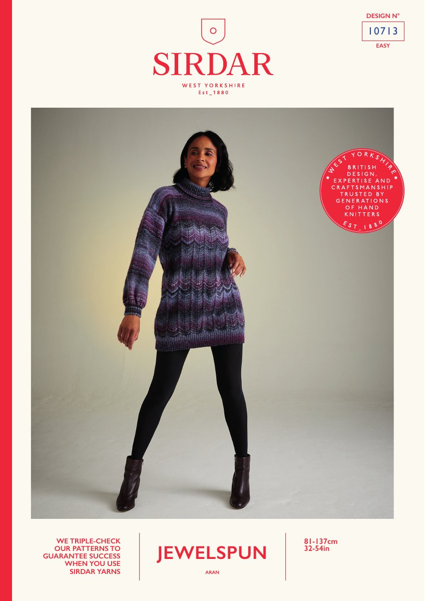 Sirdar 10713 Sweater in Jewelspun Aran pattern cover