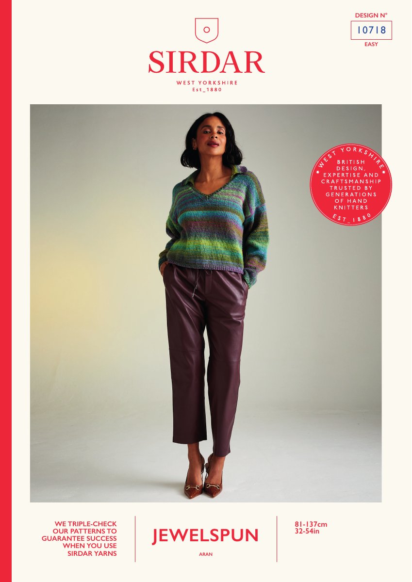 Sirdar 10718 Sweater in Jewelspun Aran pattern cover
