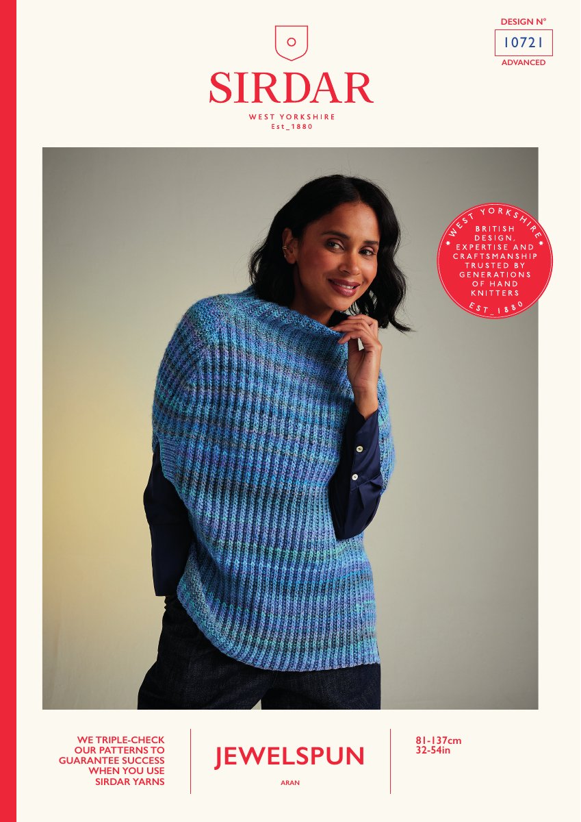 Sirdar 10721 Poncho in Jewelspun Aran pattern cover