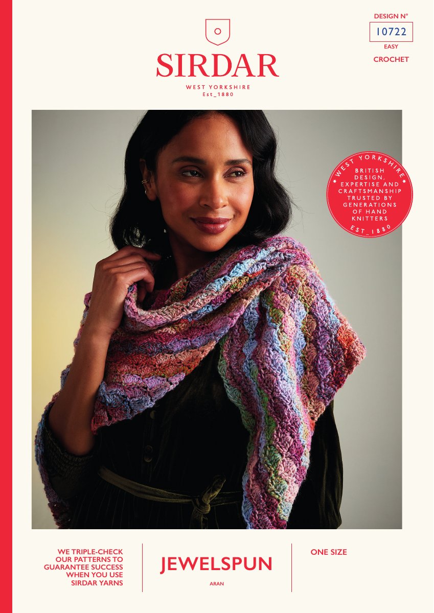 Sirdar 10722 Shawl in Jewelspun Aran pattern cover
