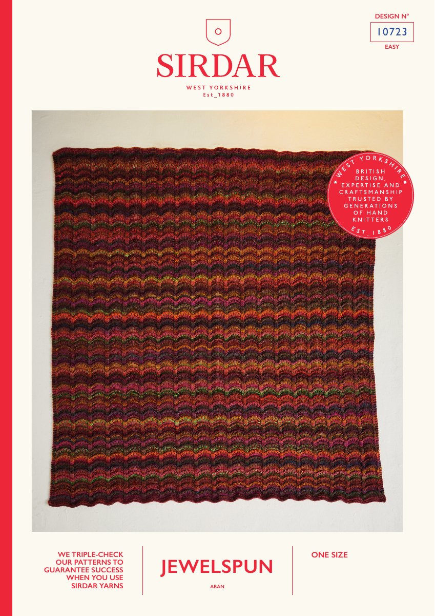 Sirdar 10723 Blanket in Jewelspun Aran pattern cover