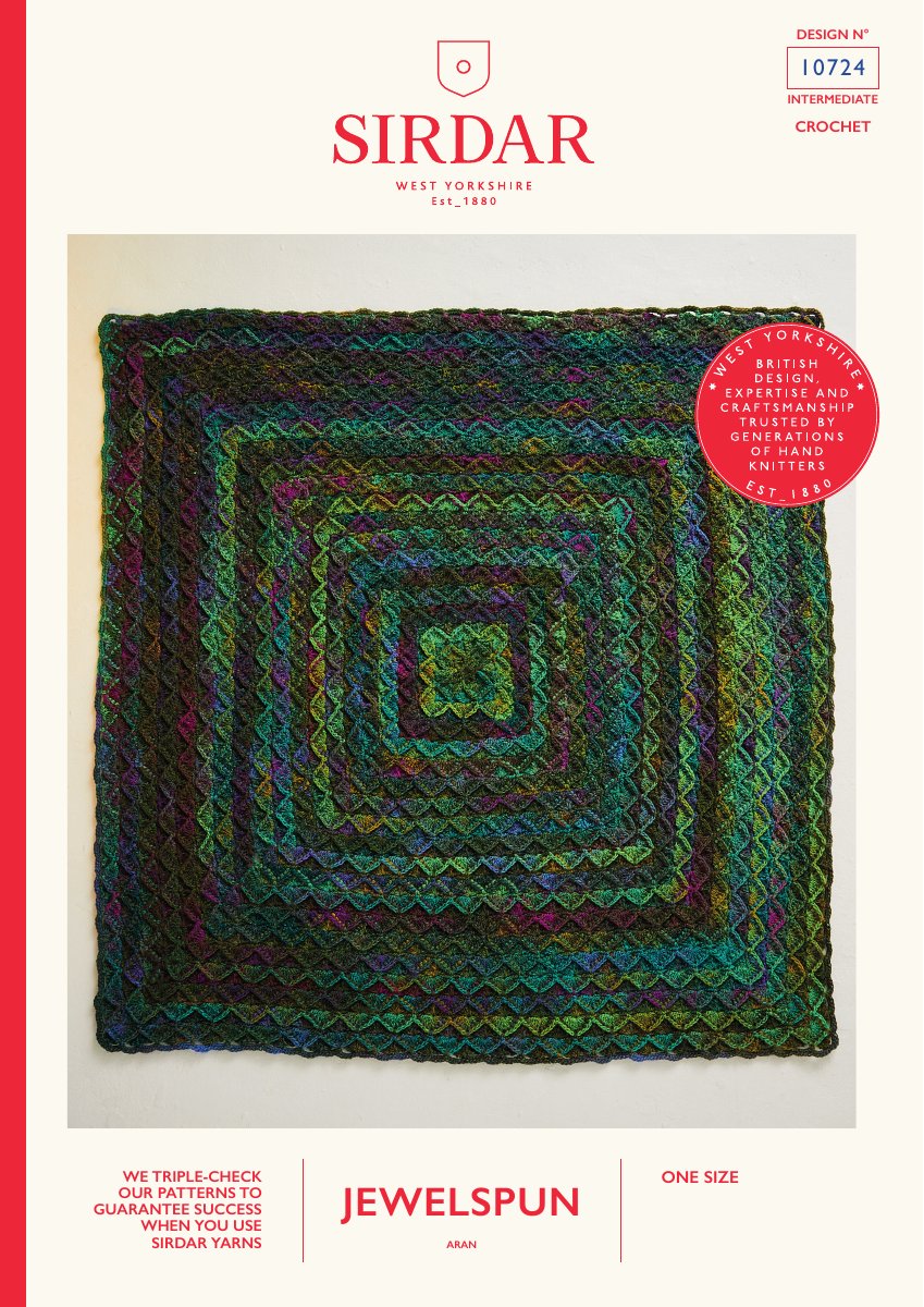 Sirdar 10724 Blanket in Jewelspun Aran pattern cover