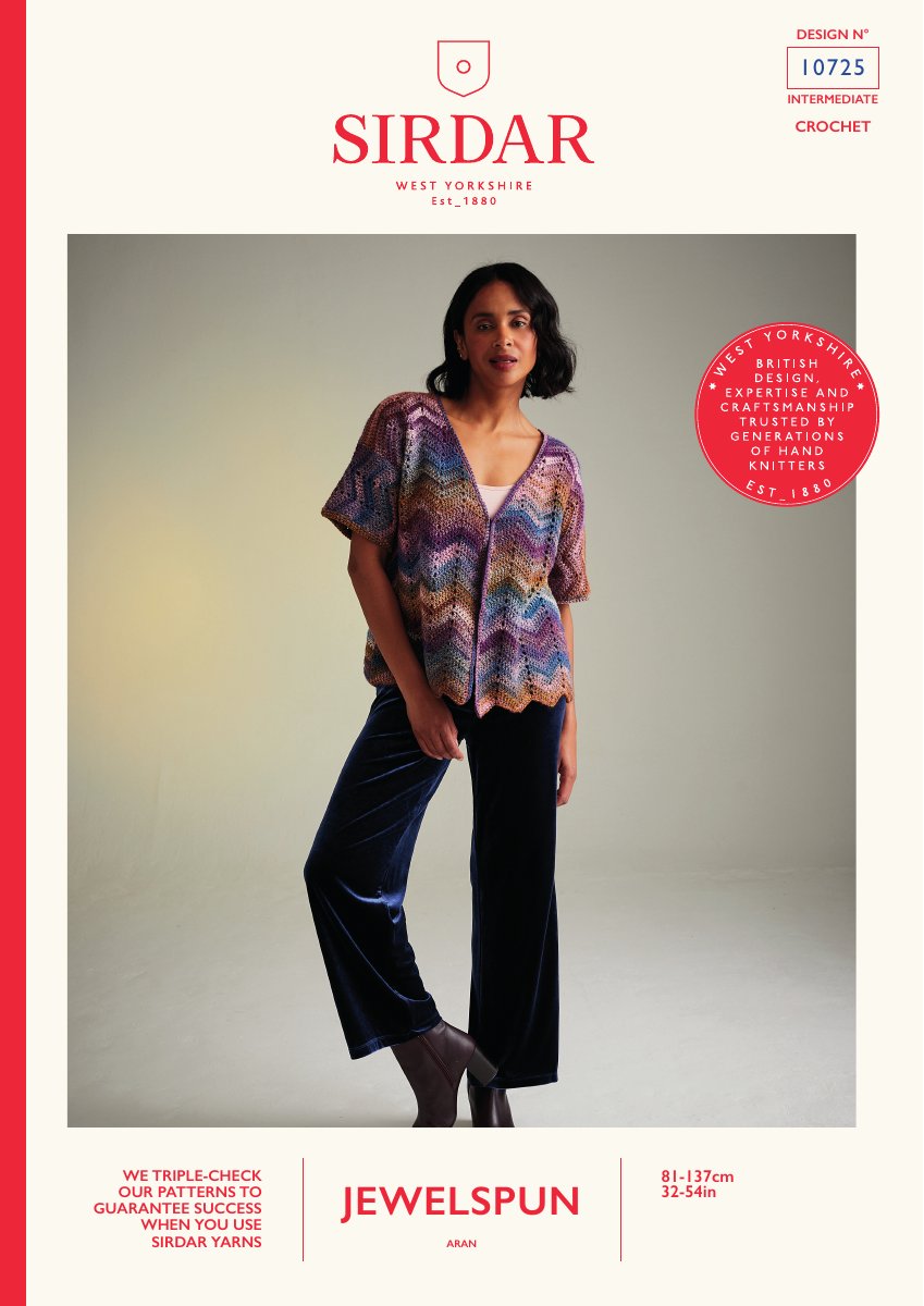 Sirdar 10725 Cardigan in Jewelspun Aran pattern cover