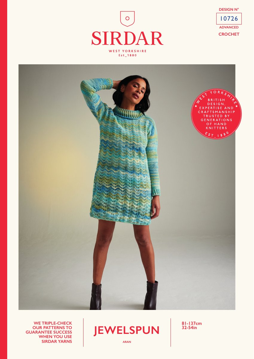 Sirdar 10726 Sweater in Jewelspun Aran pattern cover