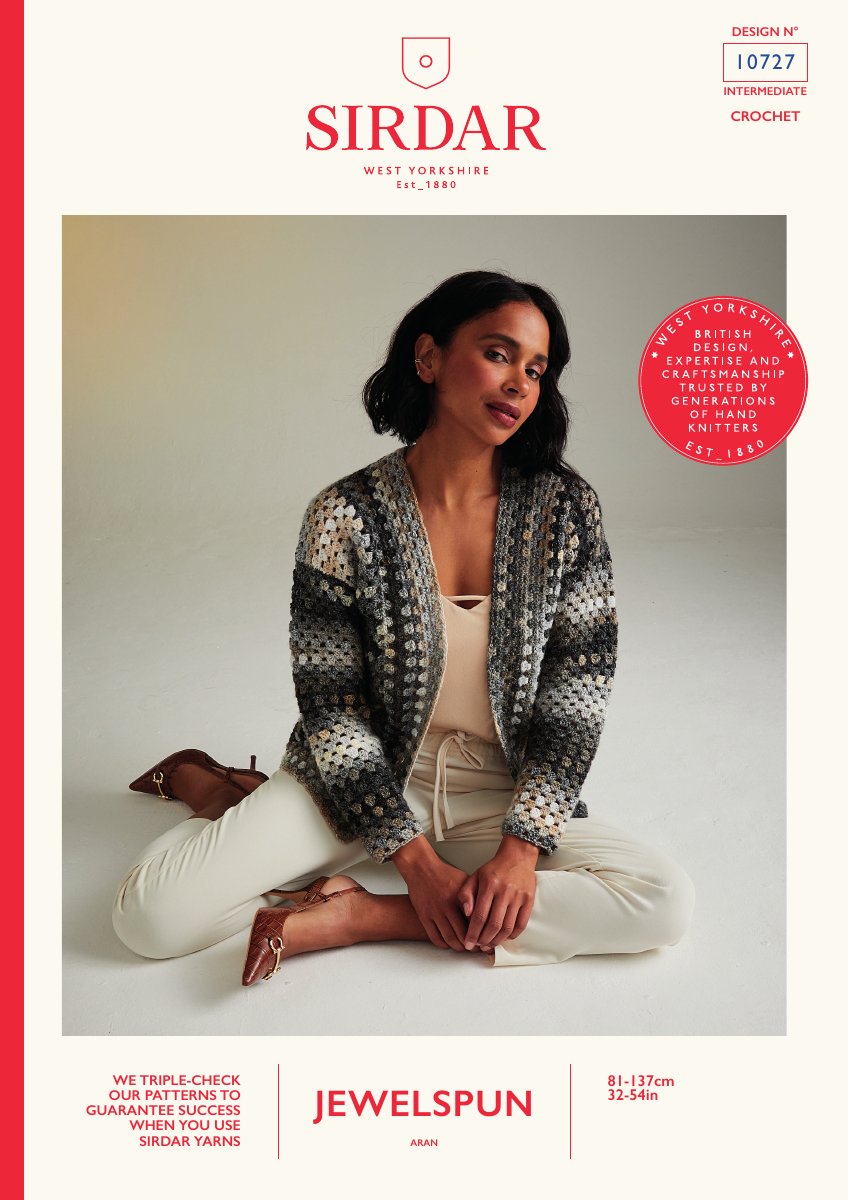 Sirdar 10727 Cardigan in Jewelspun Aran pattern cover