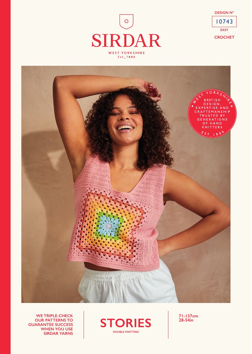 Sirdar 10743 Top in Stories DK pattern cover