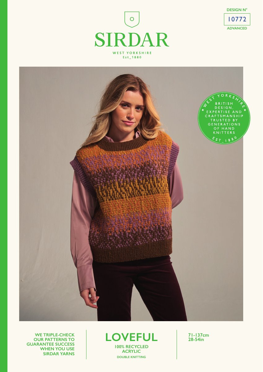 Sirdar 10772 Top in Loveful 100% Recycled Acrylic DK pattern cover