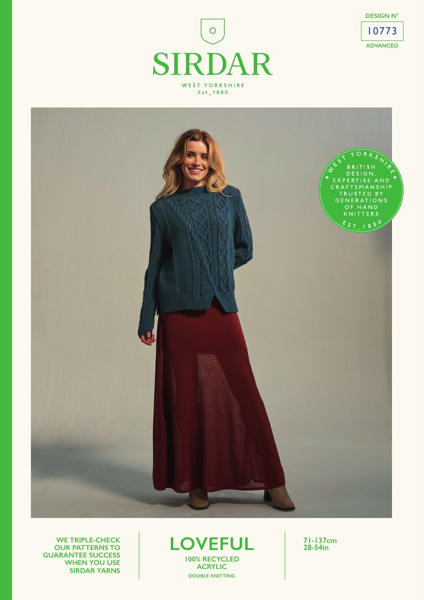 Sirdar 10773 Sweater in Loveful 100% Recycled Acrylic DK pattern cover