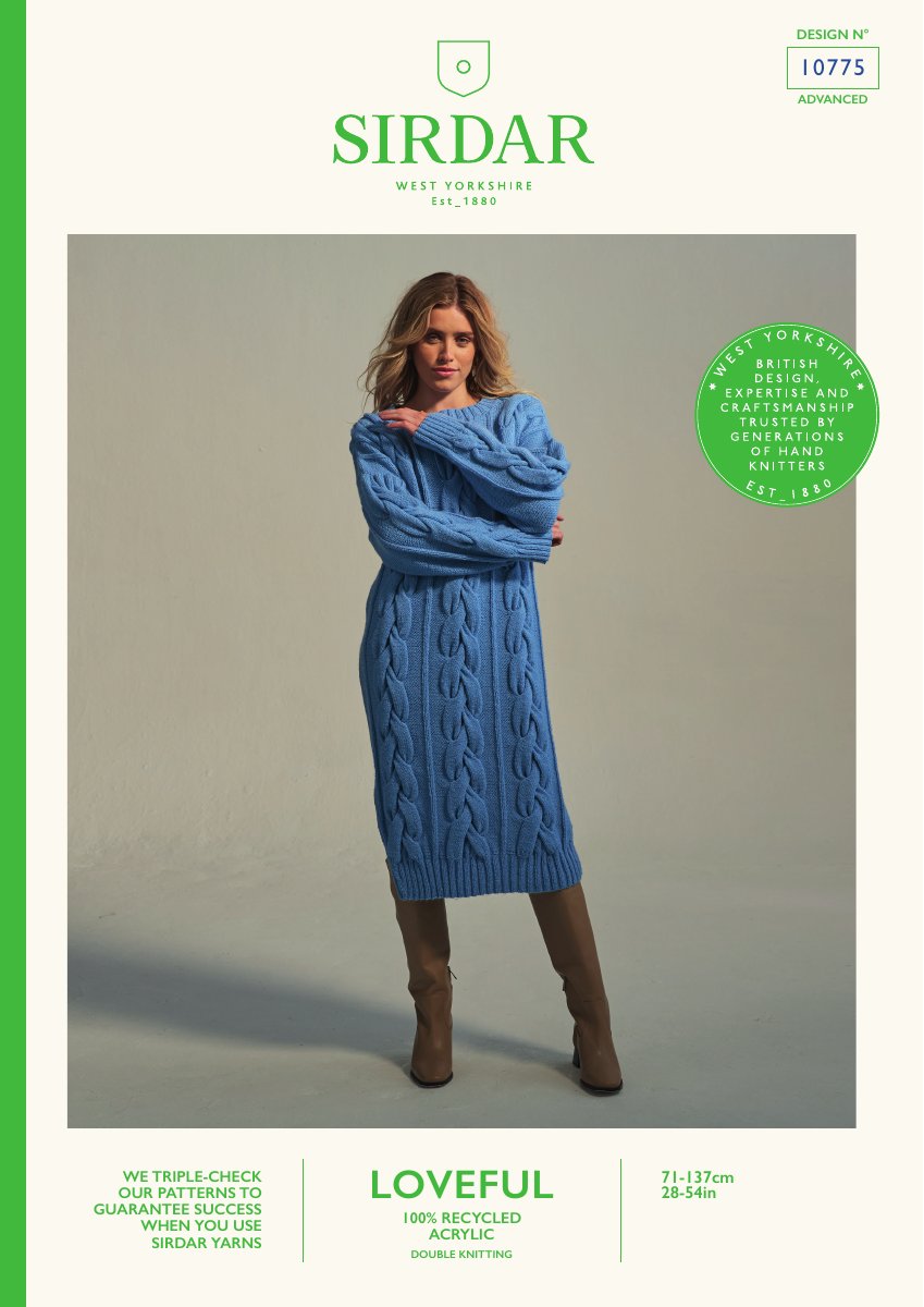 Sirdar 10775 Dress in Loveful 100% Recycled Acrylic DK pattern cover