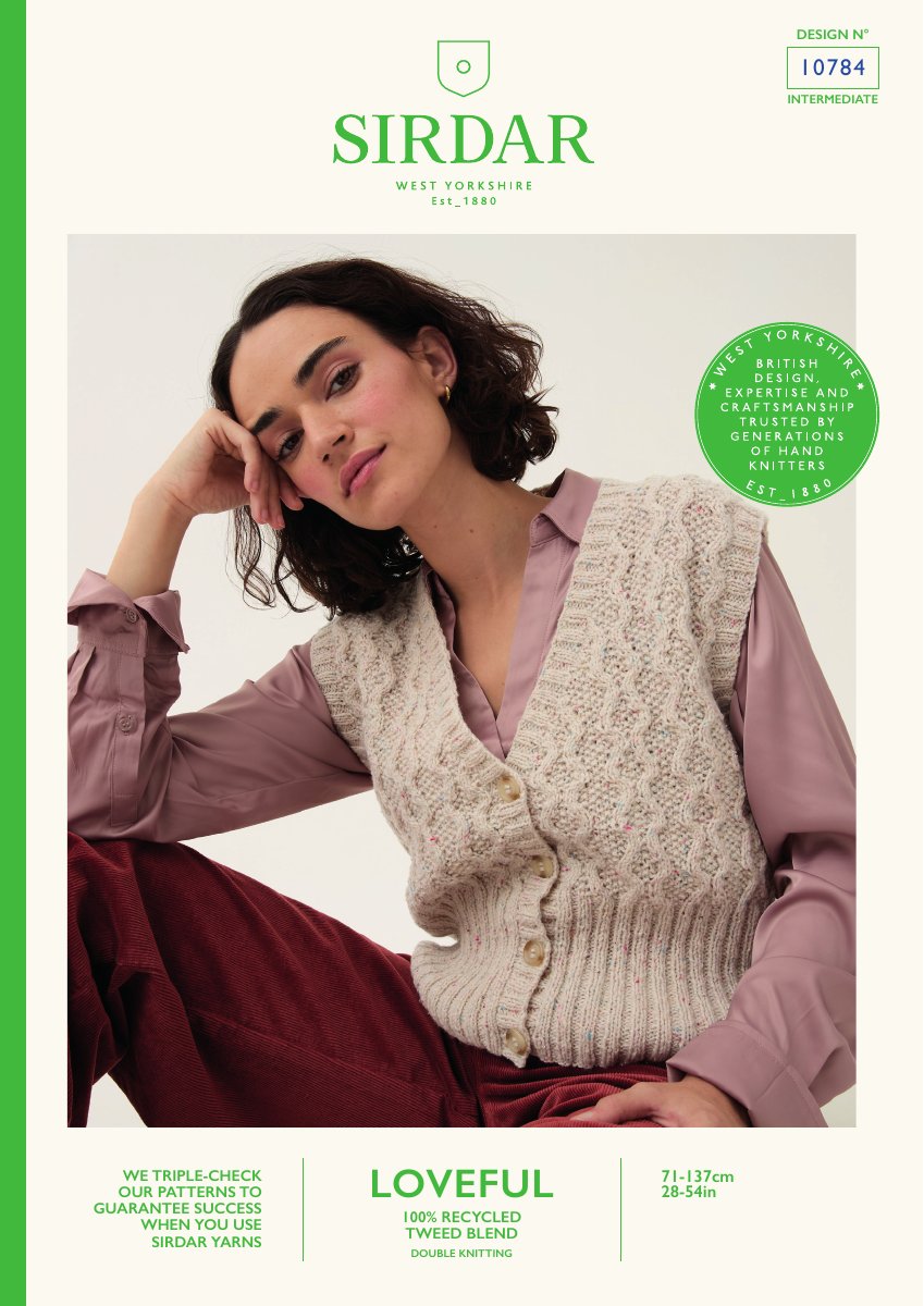 Sirdar 10784 Top in Loveful 100% Recycled Tweed DK pattern cover