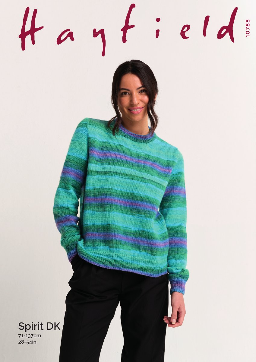 Hayfield 10788 Sweater in Spirit DK pattern cover