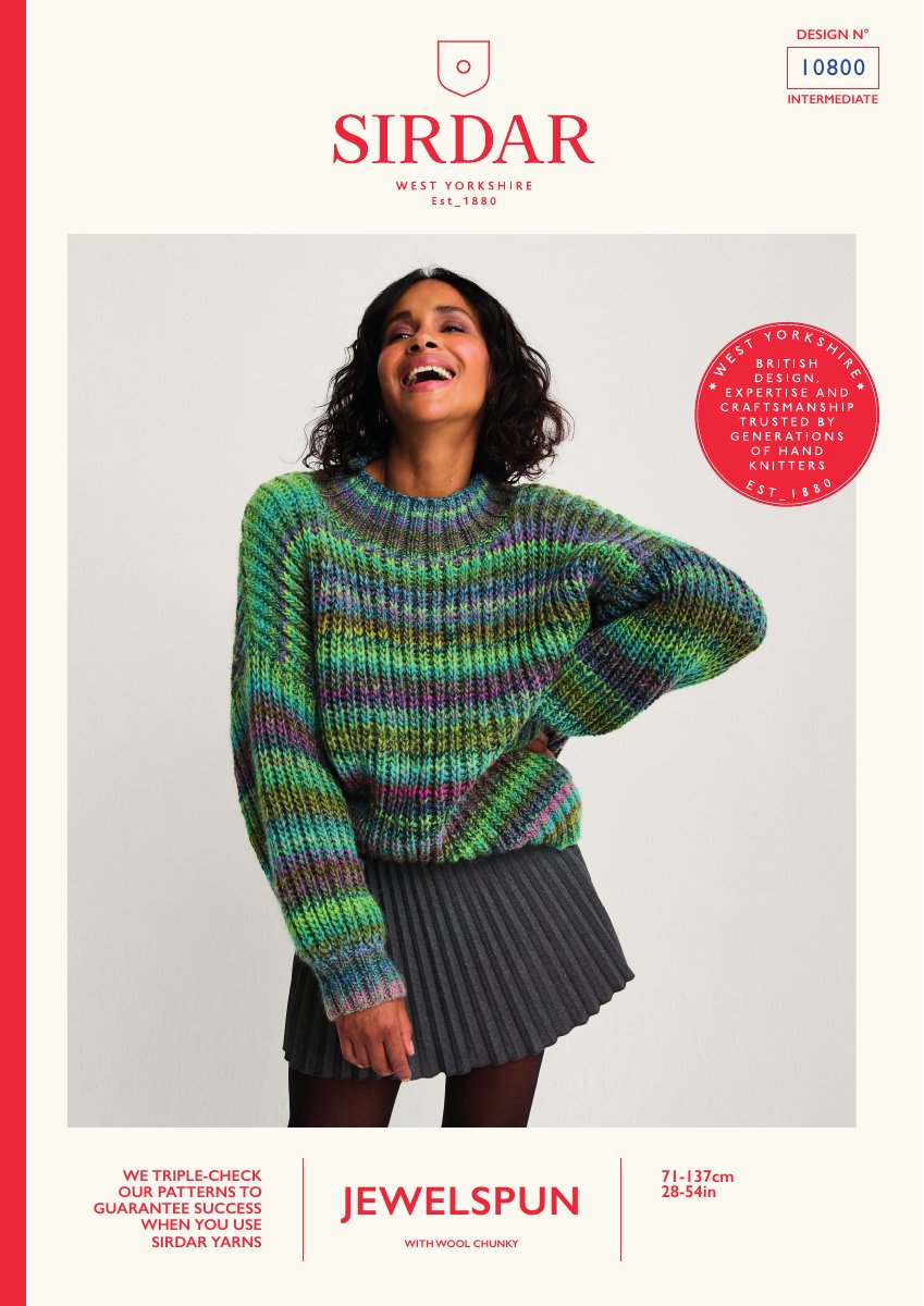 Sirdar 10800 Sweater in Jewelspun With Wool Chunky pattern cover