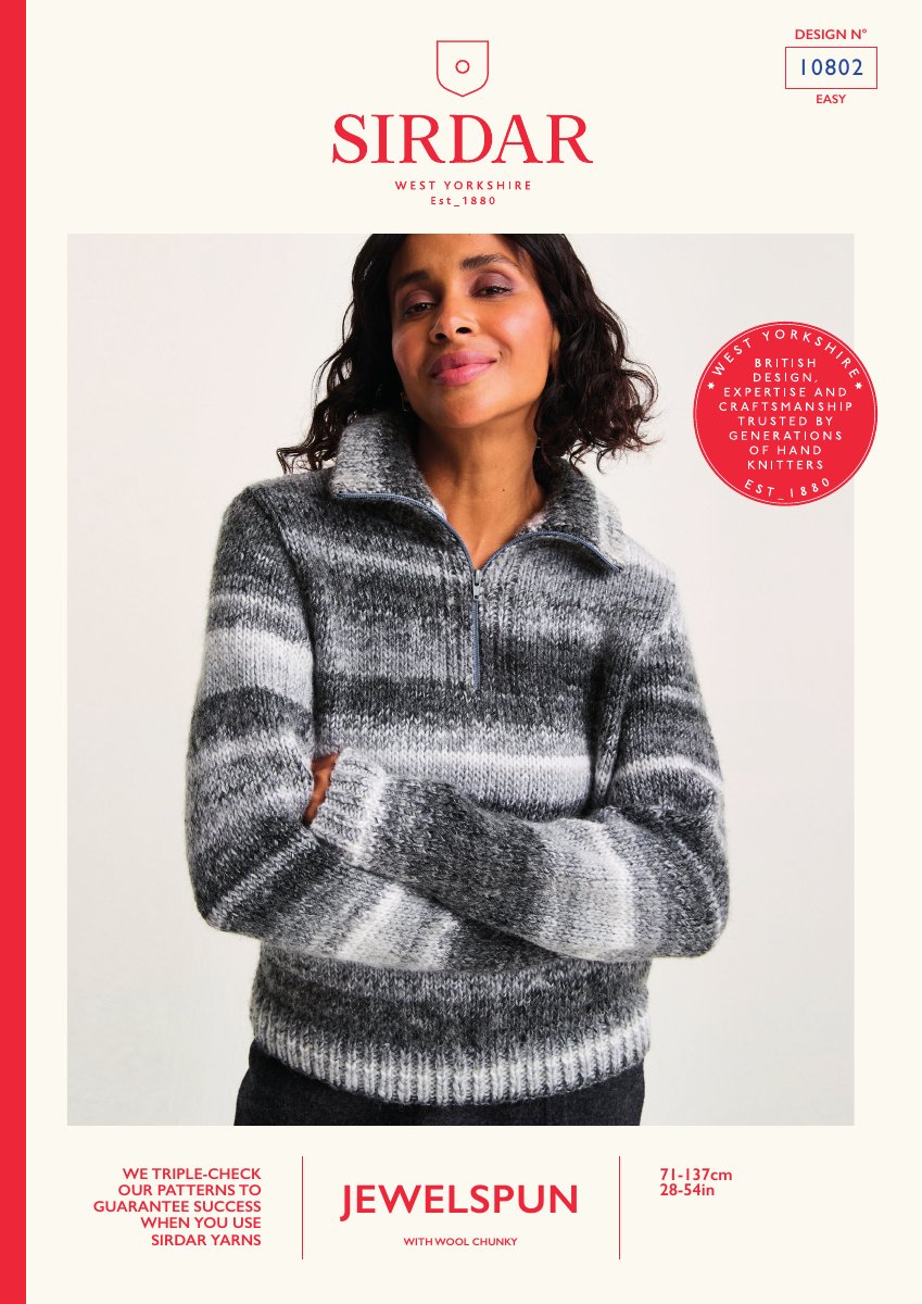 Sirdar 10802 Sweater in Jewelspun With Wool Chunky pattern cover