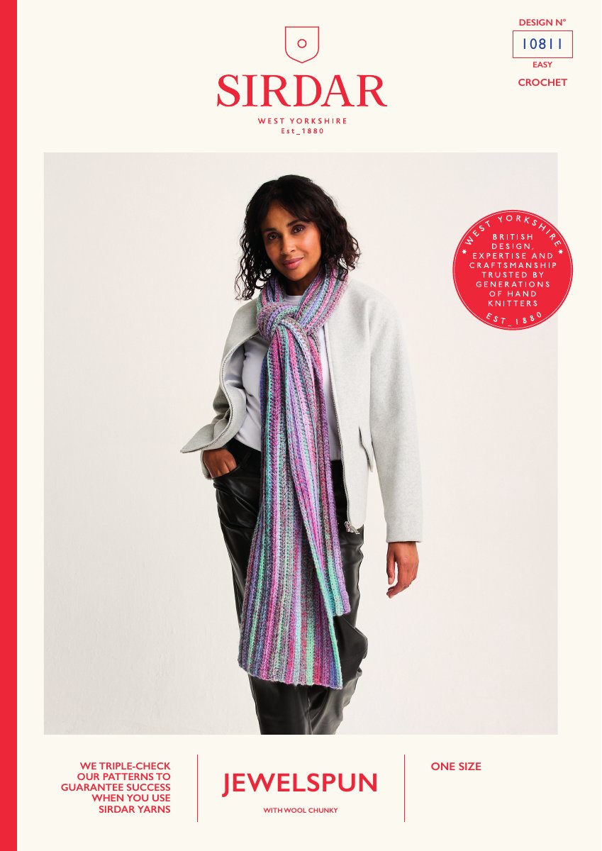 Sirdar 10811 Scarf in Jewelspun With Wool Chunky pattern cover