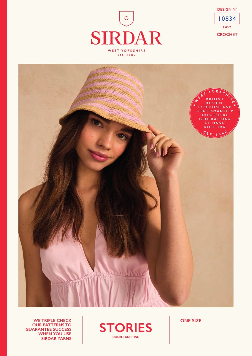 Sirdar 10834 Hat in Stories DK pattern cover