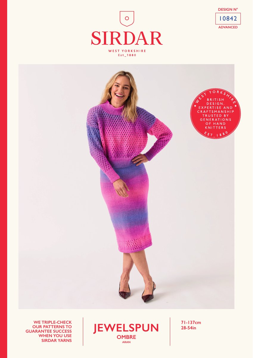 Sirdar 10842 Sweater in Jewelspun Ombre Aran pattern cover
