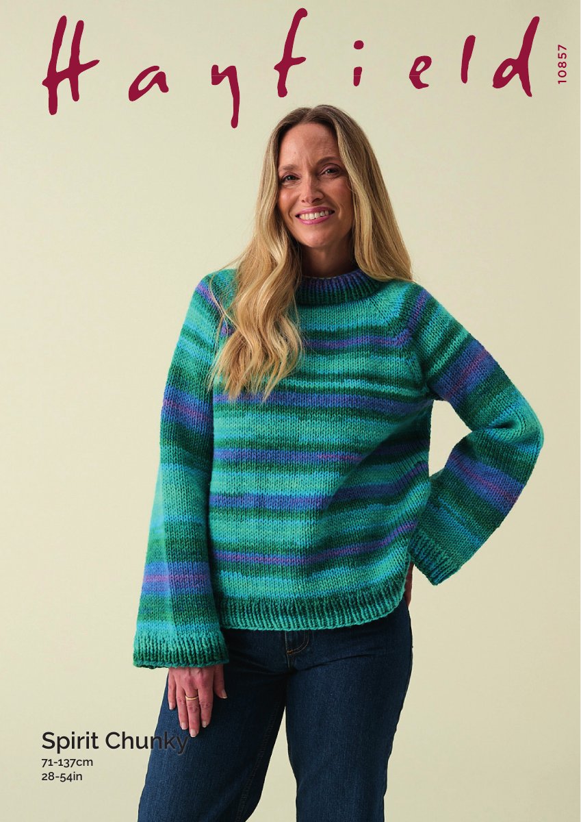 Hayfield 10857 Sweater in Spirit Chunky pattern cover