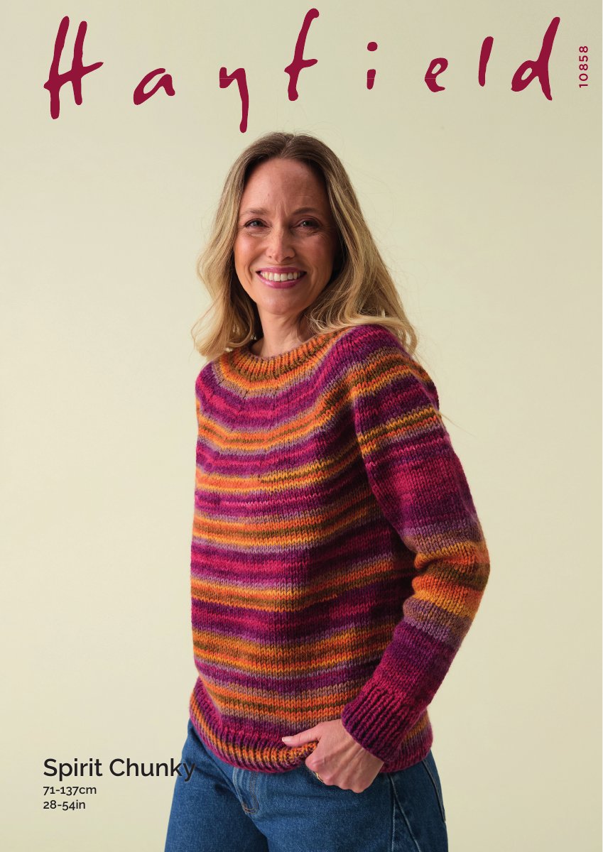 Hayfield 10858 Sweater in Spirit Chunky pattern cover