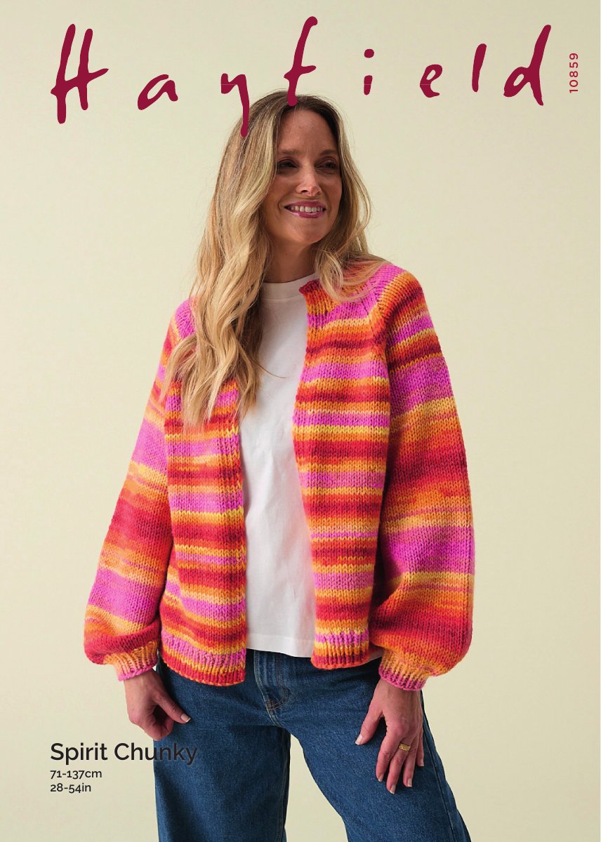 Hayfield 10859 Cardigan in Spirit Chunky pattern cover
