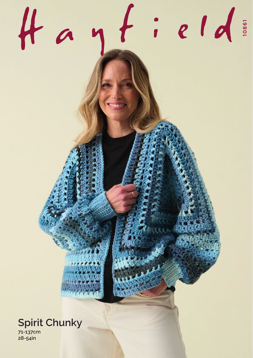 Hayfield 10861 Cardigan in Spirit Chunky pattern cover