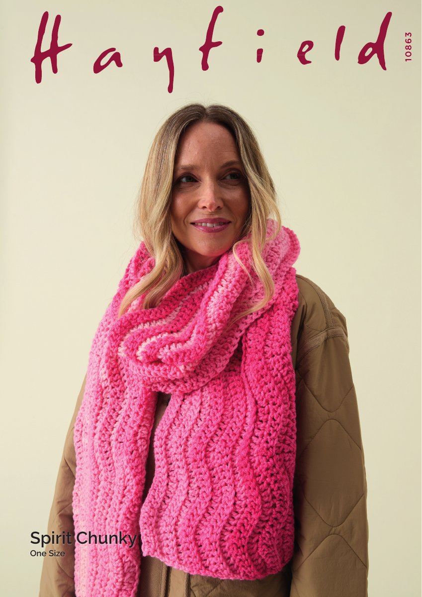 Hayfield 10863 Scarf in Spirit Chunky pattern cover