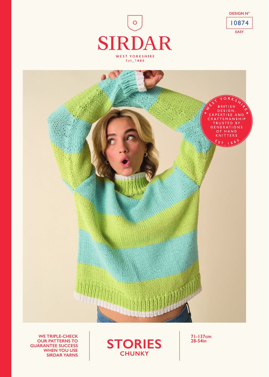 Sirdar 10874 Sweater in Stories Chunky pattern cover