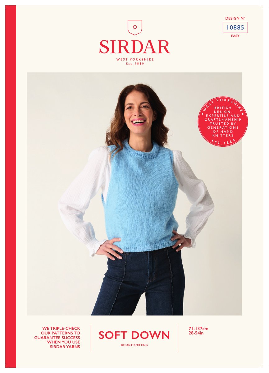 Sirdar 10885 Top in Soft Down DK pattern cover