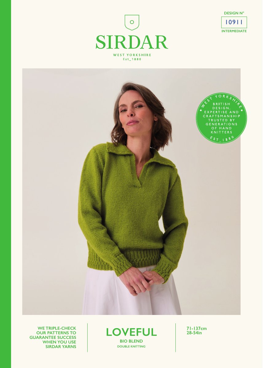 Sirdar 10911 Sweater in Loveful Bio Blend DK pattern cover