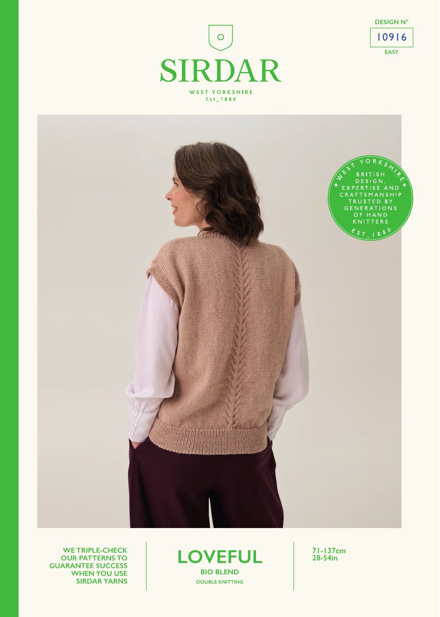Sirdar 10916 Top in Loveful Bio Blend DK pattern cover