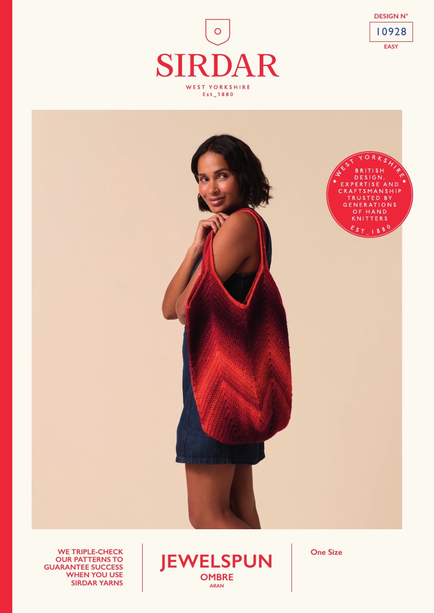 Sirdar 10928 Bag in Jewelspun Ombre Aran pattern cover